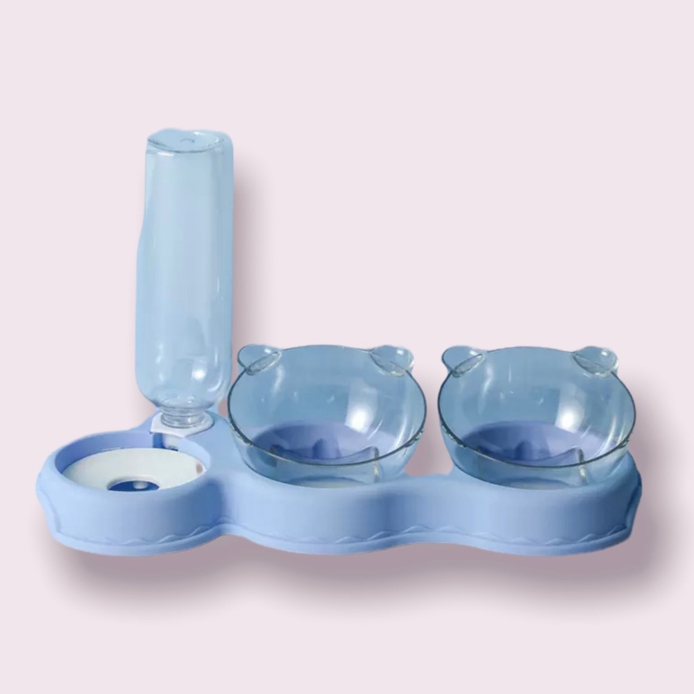 ♣︎HP cat pet food water bowl 3 in 1 set feeder automatic water bottle Bear - Picture 13 of 13